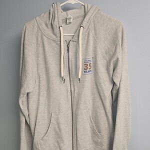 Gray zip up hoodie L